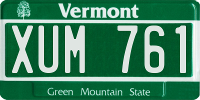 VT license plate XUM761
