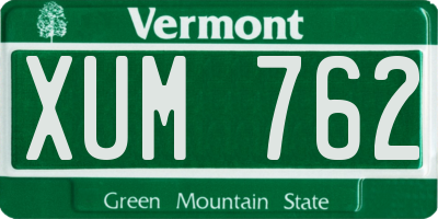 VT license plate XUM762