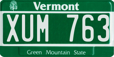 VT license plate XUM763