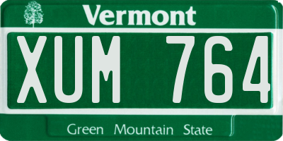 VT license plate XUM764