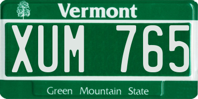 VT license plate XUM765