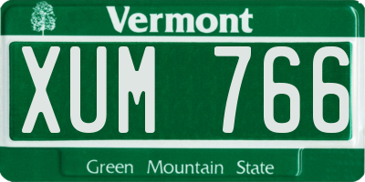 VT license plate XUM766
