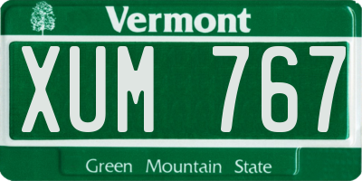 VT license plate XUM767