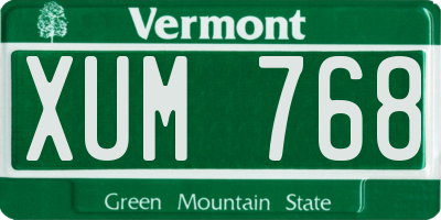 VT license plate XUM768