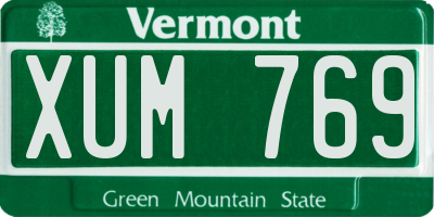 VT license plate XUM769