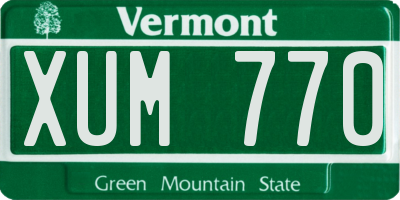 VT license plate XUM770