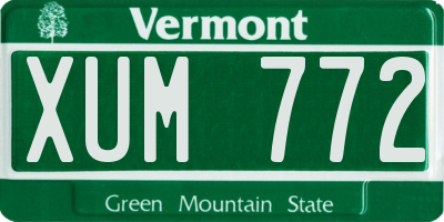 VT license plate XUM772