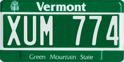 VT license plate XUM774