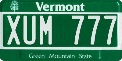 VT license plate XUM777