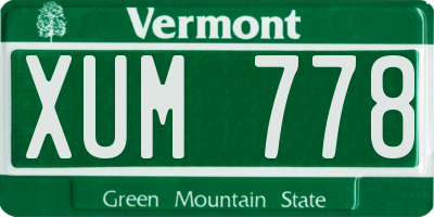 VT license plate XUM778