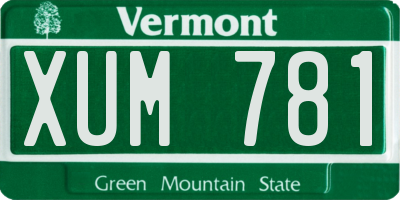 VT license plate XUM781