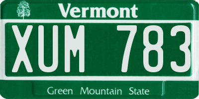 VT license plate XUM783