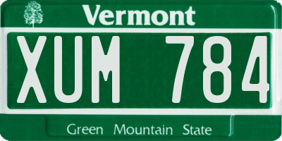 VT license plate XUM784