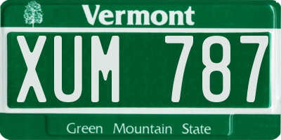 VT license plate XUM787