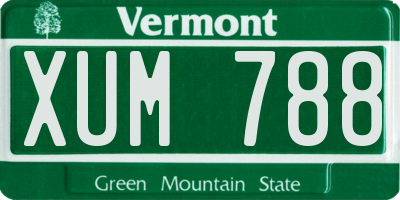 VT license plate XUM788