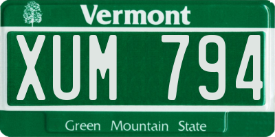 VT license plate XUM794