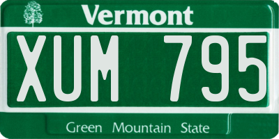 VT license plate XUM795