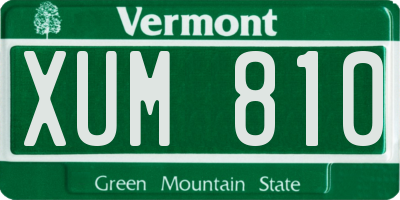 VT license plate XUM810