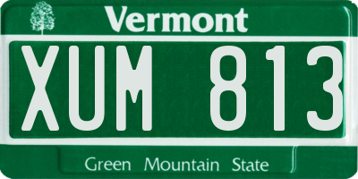 VT license plate XUM813