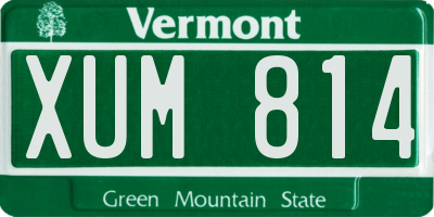 VT license plate XUM814