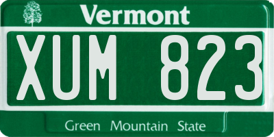 VT license plate XUM823