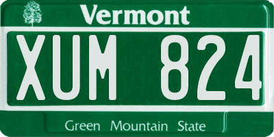 VT license plate XUM824