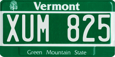 VT license plate XUM825