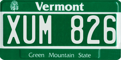 VT license plate XUM826