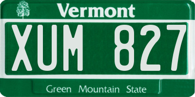 VT license plate XUM827