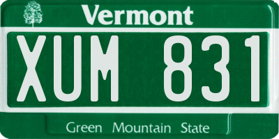 VT license plate XUM831