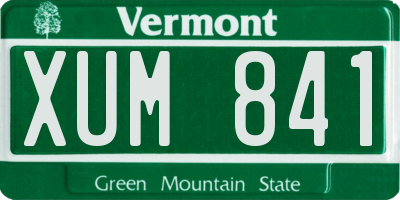 VT license plate XUM841