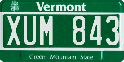 VT license plate XUM843