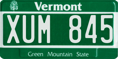 VT license plate XUM845