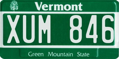 VT license plate XUM846