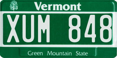 VT license plate XUM848