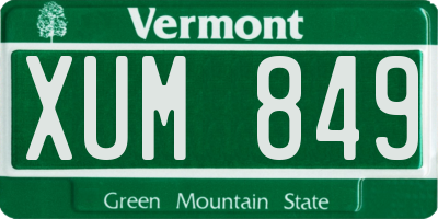VT license plate XUM849