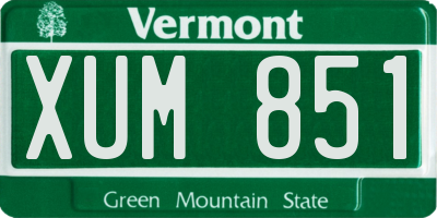 VT license plate XUM851