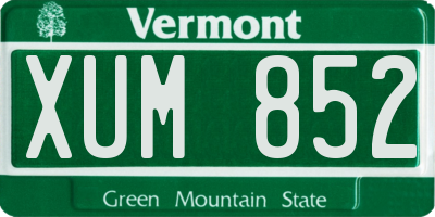 VT license plate XUM852