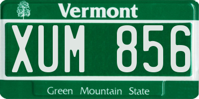 VT license plate XUM856