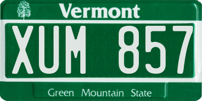 VT license plate XUM857
