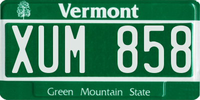 VT license plate XUM858