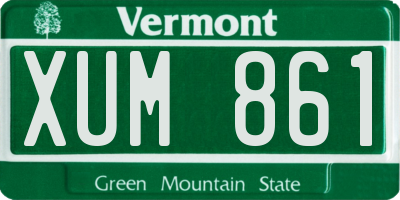 VT license plate XUM861