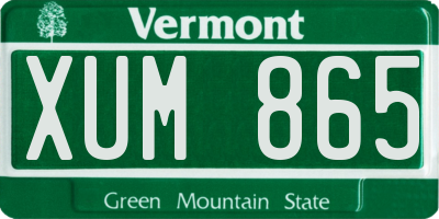 VT license plate XUM865