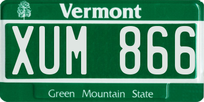 VT license plate XUM866