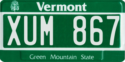 VT license plate XUM867