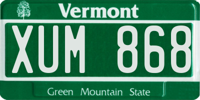 VT license plate XUM868