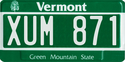 VT license plate XUM871