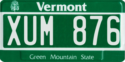 VT license plate XUM876