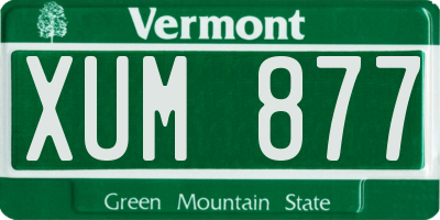 VT license plate XUM877