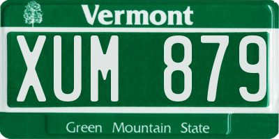 VT license plate XUM879